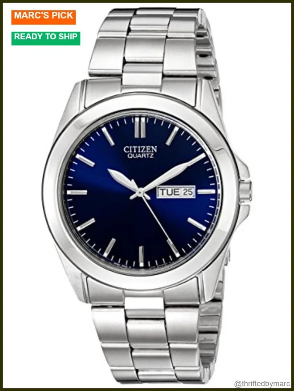 Men's Classic Quartz Watch with Stainless Steel Bracelet